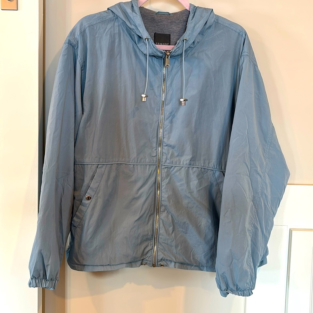 Primark Vintage 90s light blue, Sweatshirt Hooded Crash jacket Raincoat size L